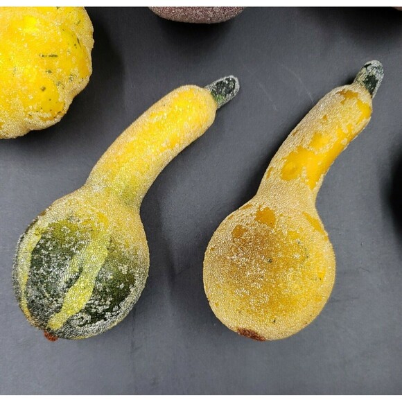 Vintage Faux Fruit Lot Beaded Sugared Harvest Decorative Gourd Apple Pear Orange - Picture 8 of 12